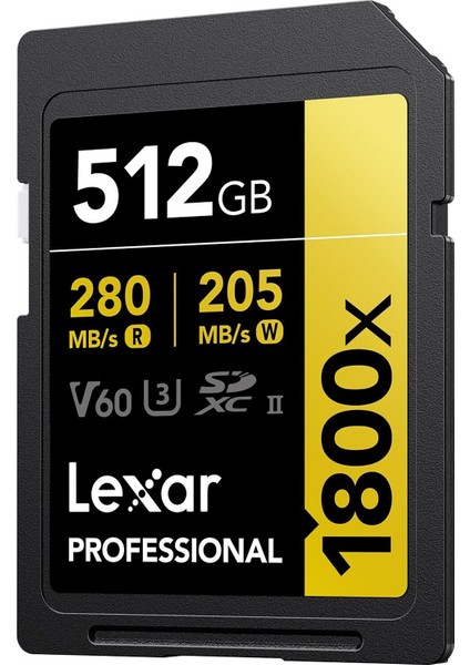 512GB LSD1800512G-BNNNG Sd Professional 1800X Sdxc Uhs-Iı Kart Up To 280MB/S Okuma 210MB/S Yazma Hafıza Kartı fiyatları