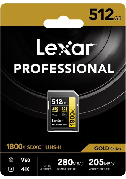 512GB LSD1800512G-BNNNG Sd Professional 1800X Sdxc Uhs-Iı Kart Up To 280MB/S Okuma 210MB/S Yazma Hafıza Kartı modelleri