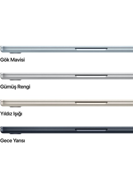 MW0Y3TUAMACBOOK Airapple M4 Işlemci (10 Çekirdek Cpu-8 Çekirdek GPU)16GB RAM256GB Ssd13.6"starlight modelleri