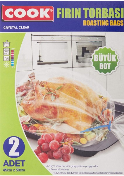 Metrashop Fırın Torbası, Büyük Boy 45 cm x 50 cm (2 Adet/kutu Içi)