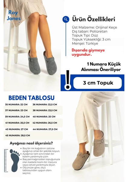 kadın mantar taban keçeli konfor modeli kışlık önü kapalı keçe modeli sabo günlük rahat ev terliği