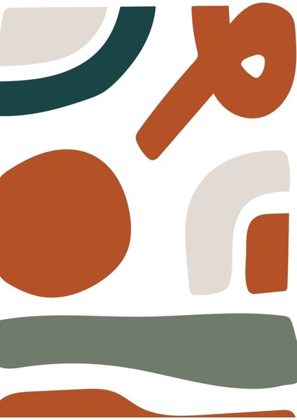 |turuncu-Beyaz-Yeşil Soyut Model 2 |çerçeveli Temperli Cam Tablo Tekli Dikey