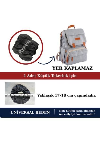 Siyah Baston Bebek Arabası Tekerleği Koruyucu Kılıf, Yer Kaplamaz, Su Geçirmez, Toz Geçirmez fiyatları