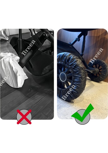 Siyah Baston Bebek Arabası Tekerleği Koruyucu Kılıf, Yer Kaplamaz, Su Geçirmez, Toz Geçirmez modelleri