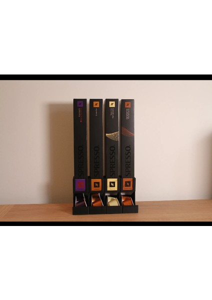 4 Parça Nespresso Kapsül Kahve Standı Organizeri Siyah