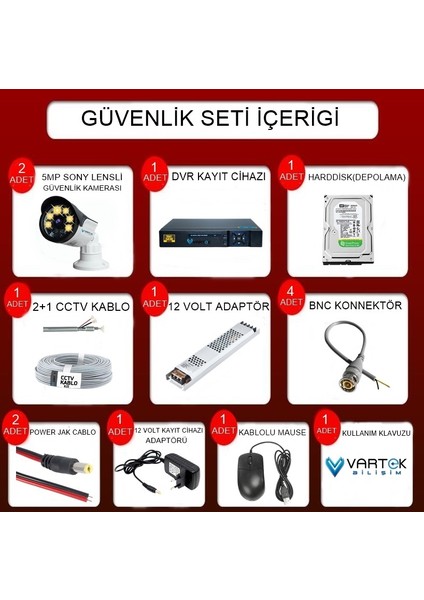 2 Kameralı Set 500 GB HDD Full Hd Gece Görüşlü Güvenlik Kamerası Sistemi-Sabit Ip Gerektirmez- fırsatları