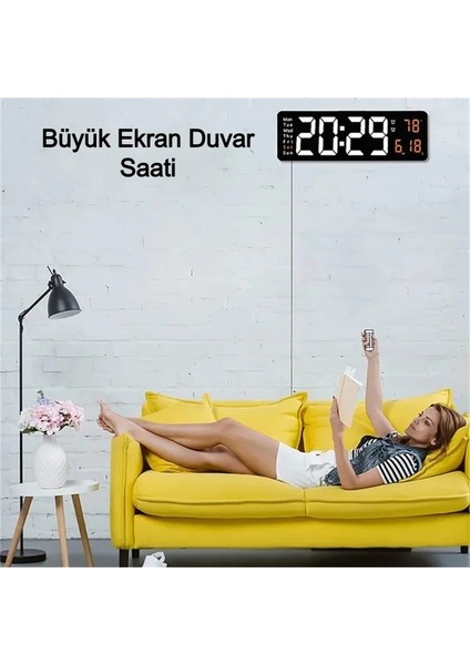 Uzaktan Kumandalı LED Dijital Duvar Saati Geri Sayım Tarih Sıcaklık Çift Alarm Özellikli fırsatları
