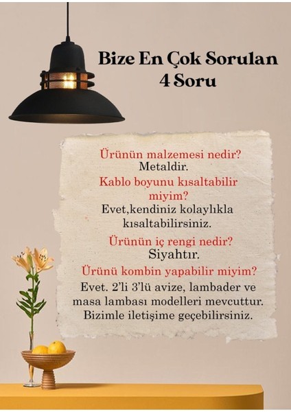 Fener Siyah Avize Tekli Sarkıt Mutfak Çocuk Odası Salon Masaüstü Lamba Aydınlatma Modelleri