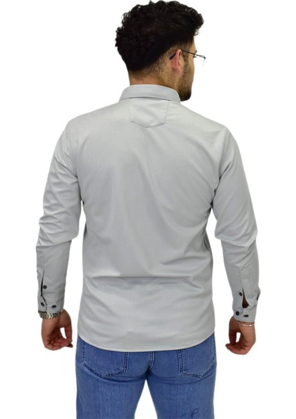 Erkek Spor Silim Fit Uzun Kol Gömlek BGL-ST04483