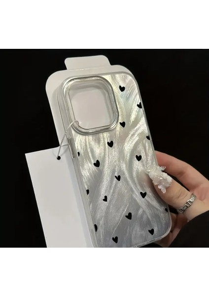 Simli Kalp Desenli Apple iPhone 16 Telefon Kılıfı
