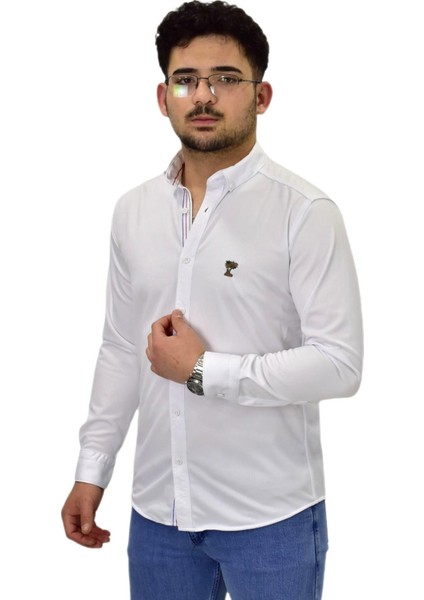 Erkek Spor Silim Fit Uzun Kol Gömlek BGL-ST04483