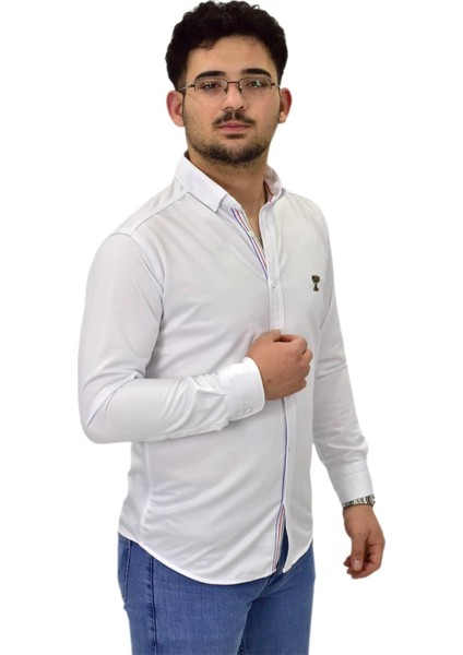 Erkek Spor Silim Fit Uzun Kol Gömlek BGL-ST04483