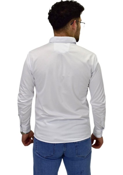 Erkek Spor Silim Fit Uzun Kol Gömlek BGL-ST04483
