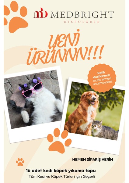 Luxury Patili Dostlarımız Için Kedi Köpek Yıkama Topu - 16 Adet 1 Adet
