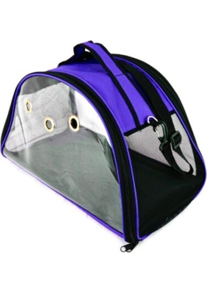 Luxury Şeffaf Kedi ve Köpek Taşıma Çantası Mavi Xl Boy 1 Adet