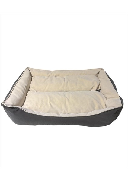 Luxury Tay Tüyü Kumaşlı Çift Renklı Köpek Yatağı 60X78X20 cm 1 Adet
