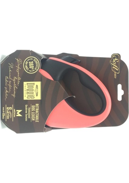 Luxury Doggie Soft Seri Otomatik Makaralı Gezdirme Tasması 25 kg / 5 M Pembe 1 Adet