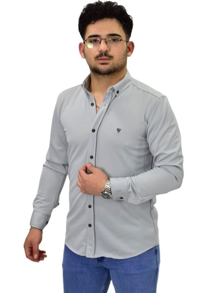 Erkek Spor Silim Fit Uzun Kol Gömlek BGL-ST04484