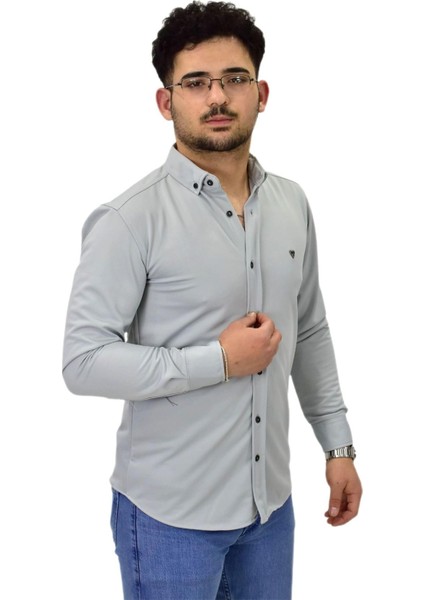 Erkek Spor Silim Fit Uzun Kol Gömlek BGL-ST04484
