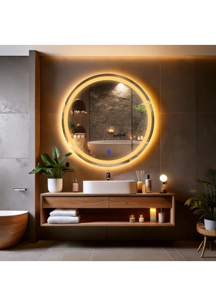Aura Led'li Kumlamalı Lavabo & Banyo Aynası (Dokunmatik Sensörlü)