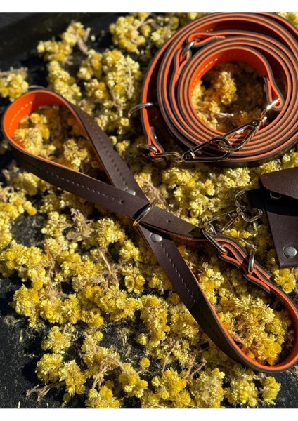 Luxury Göğüs Tasma Seti -Vegan Deri 3parça Tasma Set 1 Adet