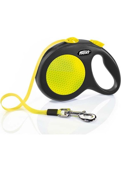 Luxury Flexi Neon Reflektörlü Şerit Otomatik Köpek Gezdirme Tasması Large Siyah 5 mt - Petshopundan 1 Adet