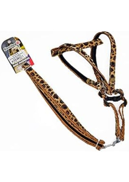 Luxury Eurodog Köp.uztm+Göğüs Tasması Leopar 15MM 120CM 1 Adet