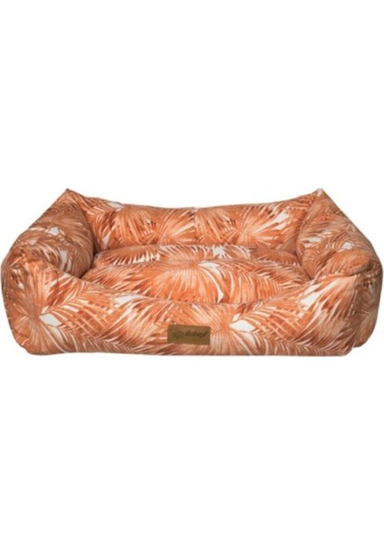 Luxury Makaron Turuncu Yaprak Desenli Kedi ve Köpek Yatağı Medium 1 Adet