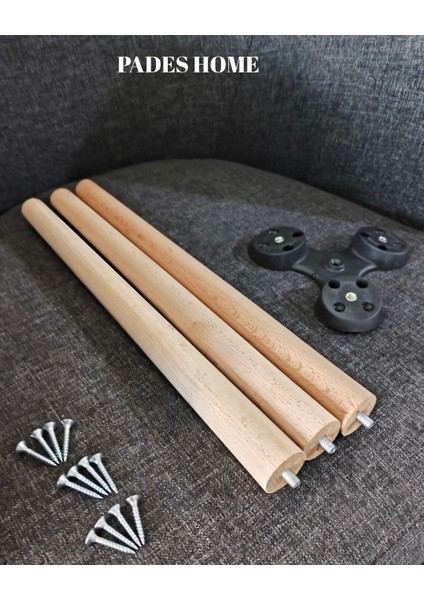 3 LÜ SEHPA AYAĞI AHŞAP AYAK ZİGON SEHPA AYAĞI 45 CM