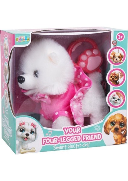 Luxury Toysturka Pilli Sesli Tasmalı Yürüyen Sevimli Köpek Tasmalı Köpek Pembe 1 Adet