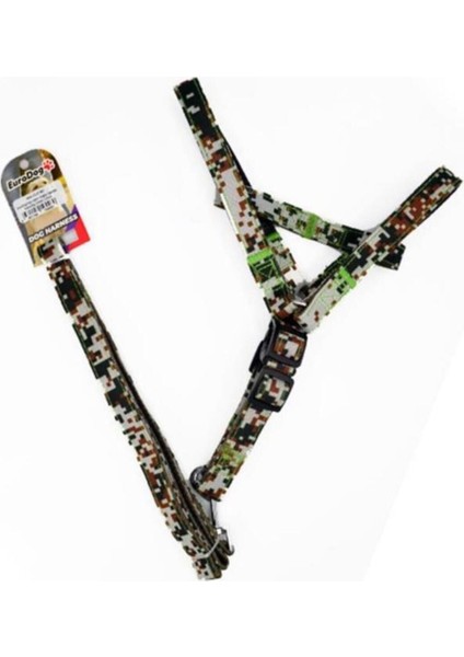 Luxury Euro Dog Köpek Uzatma Tasması ve Göğüs Tasması Takımı Kamuflaj 20 mm 120 cm - 454-JCLH783 1 Adet