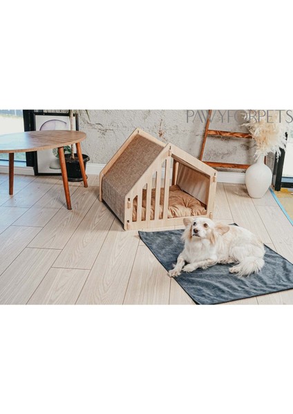 Luxury Köpek ve Kedi Yatağı - Ahşap - Evim 1 Adet