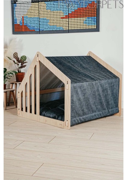 Luxury Köpek ve Kedi Yatağı - Ahşap - Evim 1 Adet