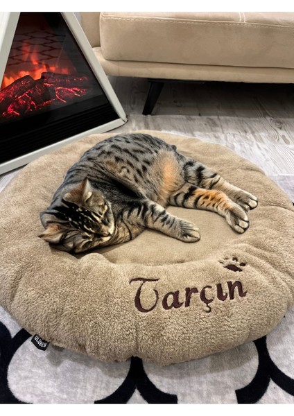 Luxury Isme Kişiye Özel Nakış Işlemeli Isimli Kedi Köpek Yatağı Welsoft Peluş Yıkanabilir 1 Adet