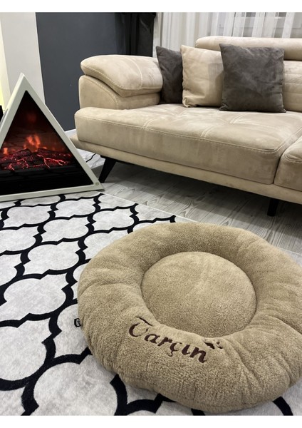 Luxury Isme Kişiye Özel Nakış Işlemeli Isimli Kedi Köpek Yatağı Welsoft Peluş Yıkanabilir 1 Adet