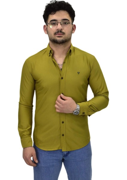 Erkek Spor Silim Fit Uzun Kol Gömlek BGL-ST04482
