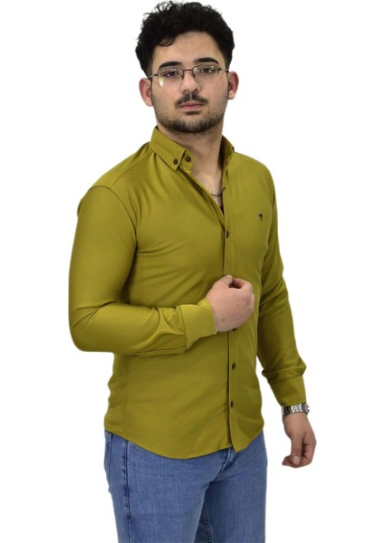 Erkek Spor Silim Fit Uzun Kol Gömlek BGL-ST04482