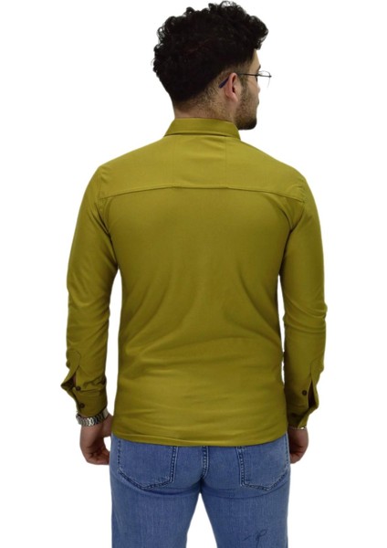 Erkek Spor Silim Fit Uzun Kol Gömlek BGL-ST04482