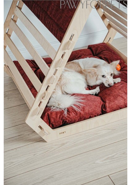 Luxury Köpek ve Kedi Evi - Ahşap - Piramit 1 Adet