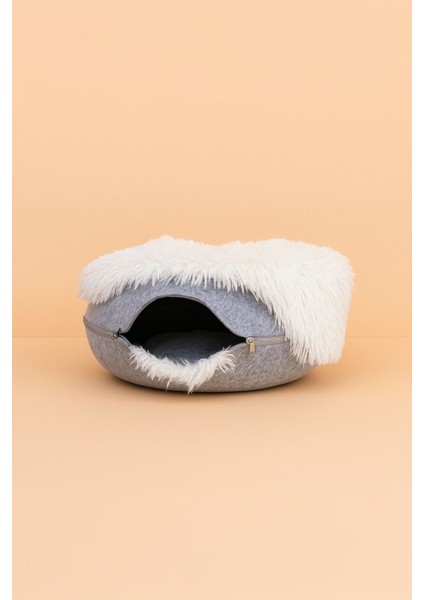 Luxury Peluş Donut Kedi Yatağı - Peluş Donut Kedi Tüneli 1 Adet