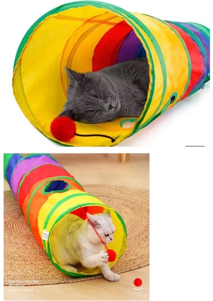 Luxury Düz Kedi Tüneli Katlanır Gökkuşağı Uzun Düz Kedi Köpek Oyun Tüneli Evcil Hayvan Oyun Tüneli 1 Adet fiyatları