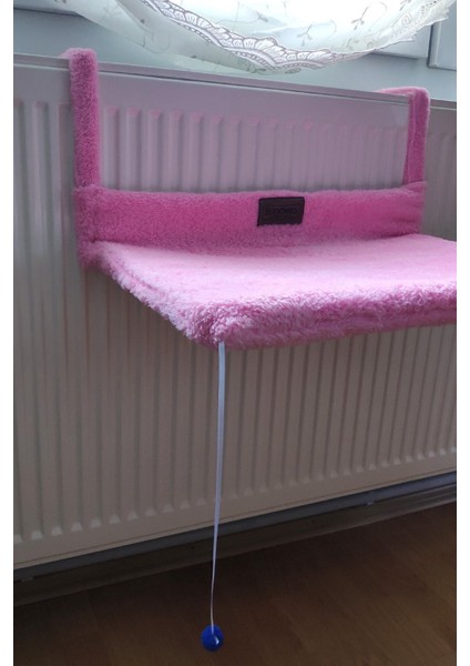 Luxury Kedi Radyatör Yatağı Pembe Kalorifer Petek Üstü Askılı Polar Peluş Kedi Hamak 1 Adet