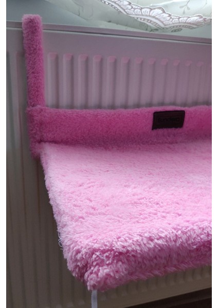 Luxury Kedi Radyatör Yatağı Pembe Kalorifer Petek Üstü Askılı Polar Peluş Kedi Hamak 1 Adet