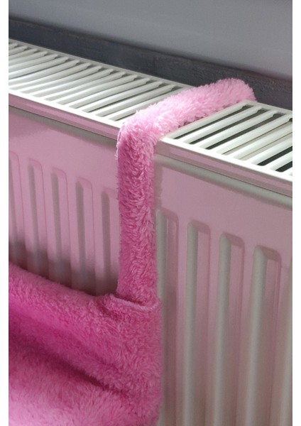 Luxury Kedi Radyatör Yatağı Pembe Kalorifer Petek Üstü Askılı Polar Peluş Kedi Hamak 1 Adet