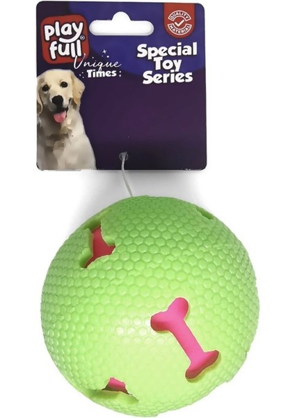 Luxury Çok Renkli Işıklı Kemik Desenli Plastik Top Köpek Oyuncağı 7,5 cm Yeşil 1 Adet