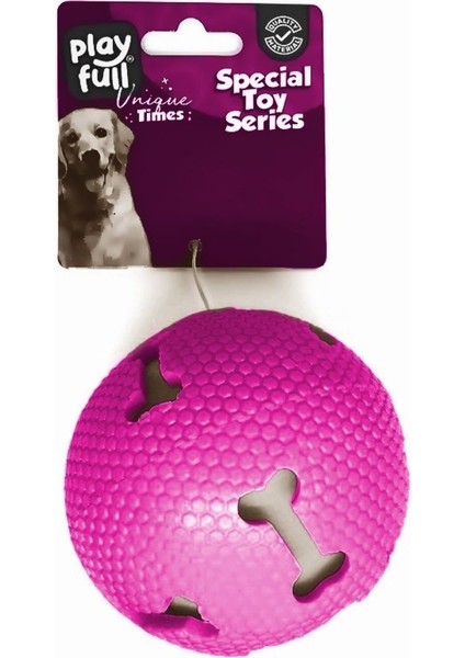 Luxury Çok Renkli Işıklı Kemik Desenli Plastik Top Köpek Oyuncağı 7,5 cm Pembe 1 Adet