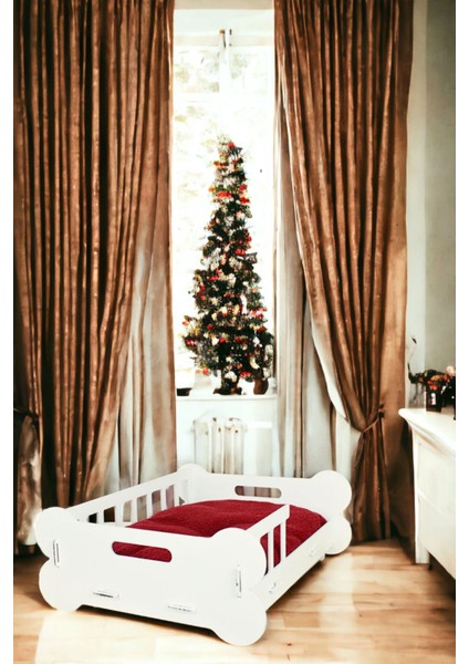 Luxury Köpek Yatağı Ahşap Beyaz Renk Model 1 1 Adet