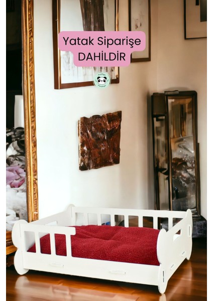 Luxury Köpek Yatağı Ahşap Beyaz Renk Model 1 1 Adet