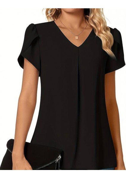 Kısa Kollu V Yaka Sandy Bluz fiyatları