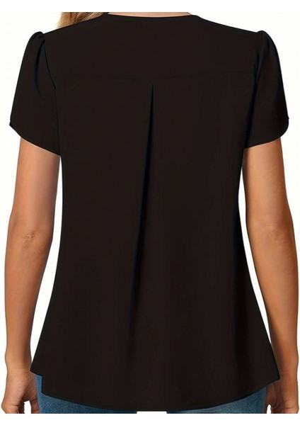 Kısa Kollu V Yaka Sandy Bluz fırsatları